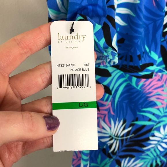 Laundry Tropical Print Off-Shoulder Dress NWT - Picture 5 of 7